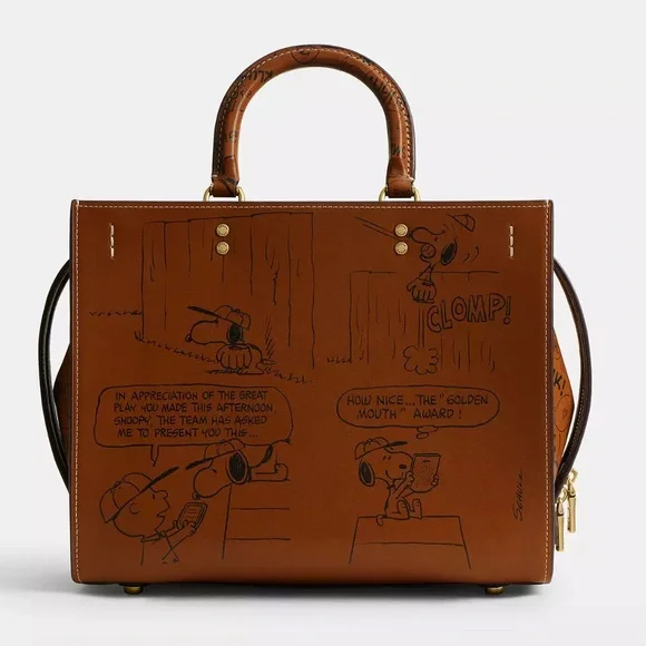 Coach X Peanuts Rogue Bag With Newspaper Print - Picture 3 of 16